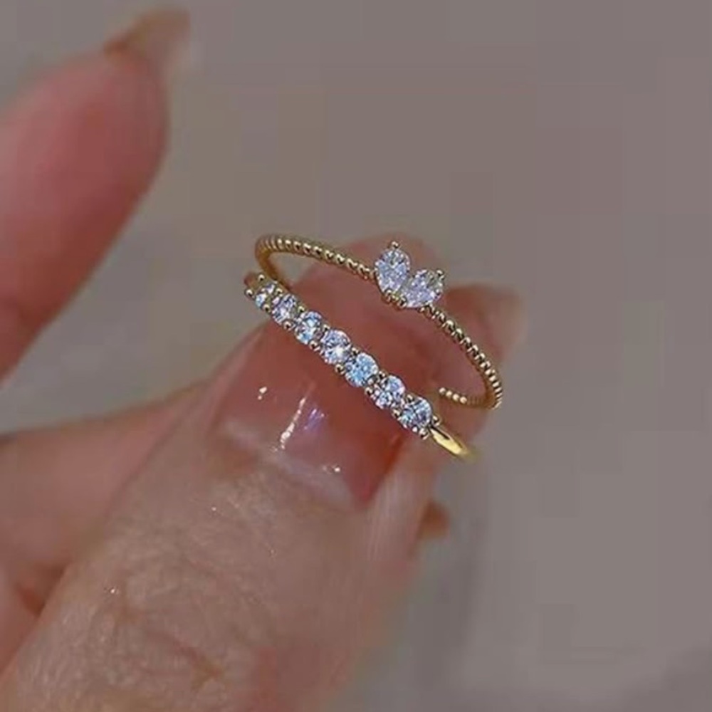 Elegant Gold and Silver Ring double
Layer ring